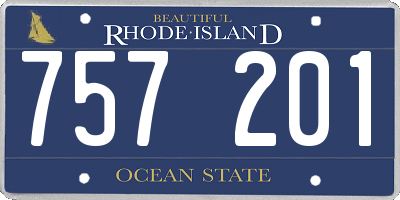 RI license plate 757201