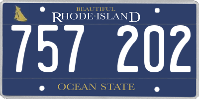RI license plate 757202