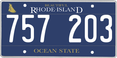 RI license plate 757203
