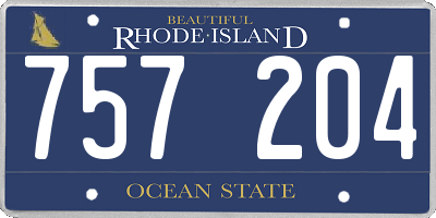 RI license plate 757204