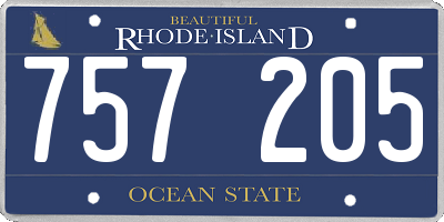RI license plate 757205