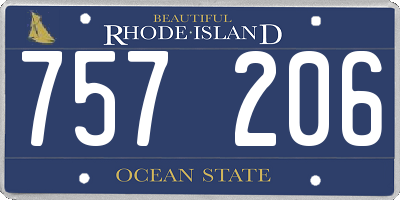 RI license plate 757206