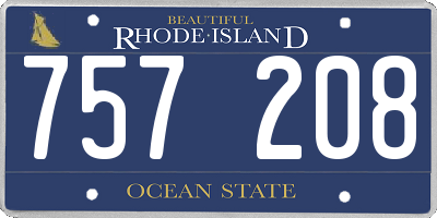 RI license plate 757208