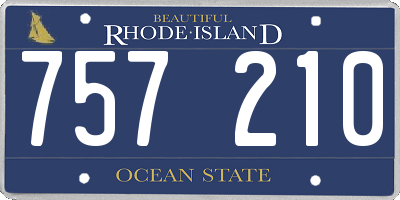 RI license plate 757210