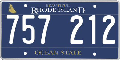 RI license plate 757212