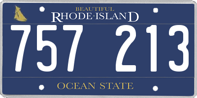RI license plate 757213