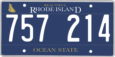 RI license plate 757214