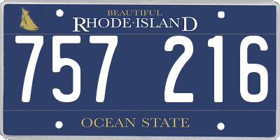 RI license plate 757216
