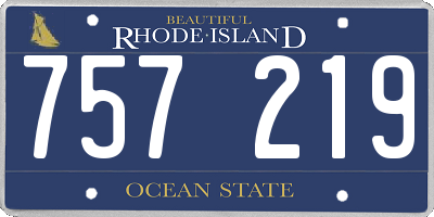 RI license plate 757219