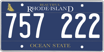 RI license plate 757222