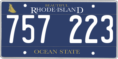 RI license plate 757223