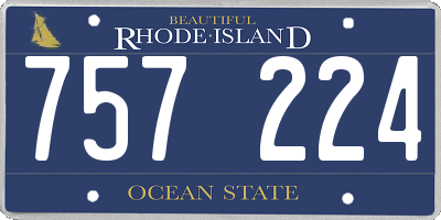 RI license plate 757224