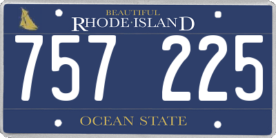 RI license plate 757225