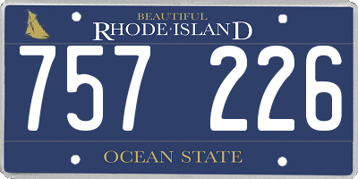 RI license plate 757226