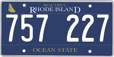 RI license plate 757227
