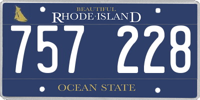 RI license plate 757228
