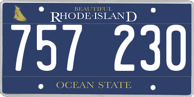 RI license plate 757230