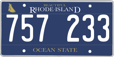 RI license plate 757233