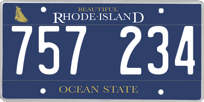 RI license plate 757234