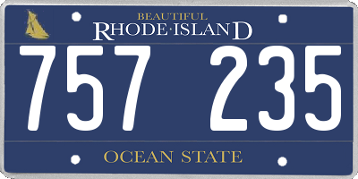 RI license plate 757235