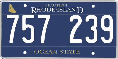 RI license plate 757239