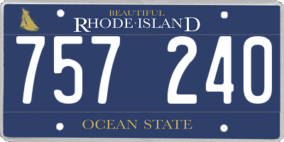 RI license plate 757240