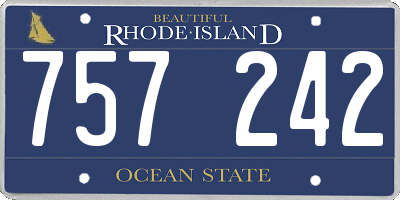 RI license plate 757242
