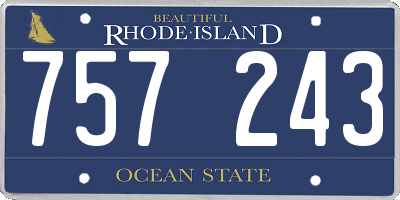 RI license plate 757243
