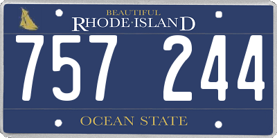 RI license plate 757244