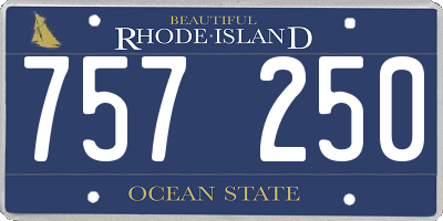RI license plate 757250