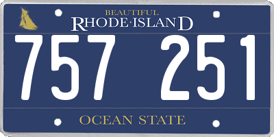 RI license plate 757251