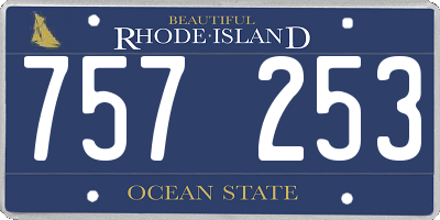 RI license plate 757253