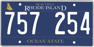 RI license plate 757254