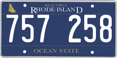 RI license plate 757258