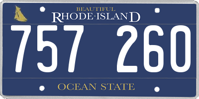 RI license plate 757260