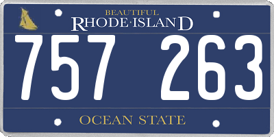 RI license plate 757263