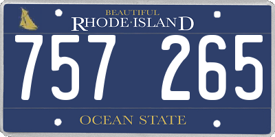 RI license plate 757265