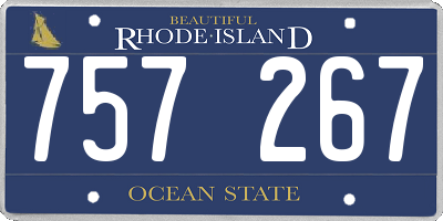 RI license plate 757267