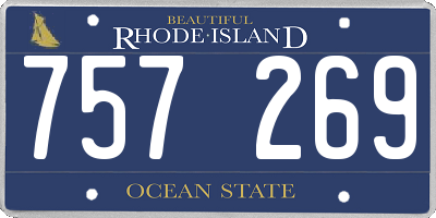 RI license plate 757269