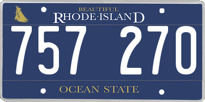 RI license plate 757270