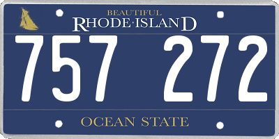 RI license plate 757272