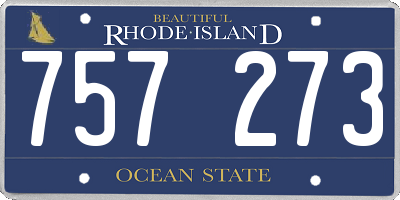 RI license plate 757273