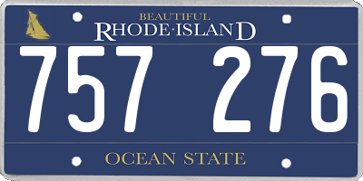 RI license plate 757276