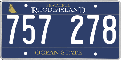 RI license plate 757278