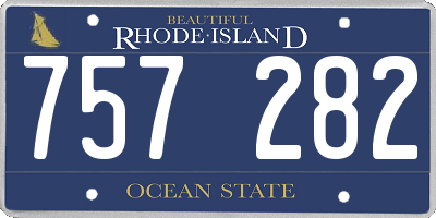 RI license plate 757282