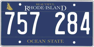 RI license plate 757284