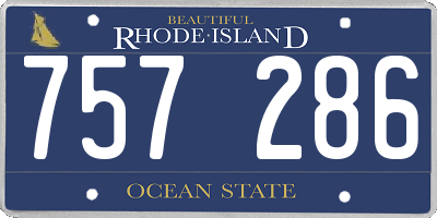 RI license plate 757286
