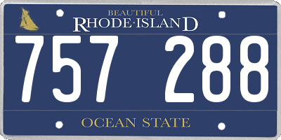 RI license plate 757288
