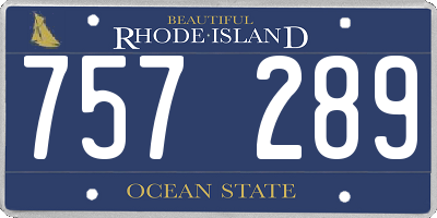 RI license plate 757289