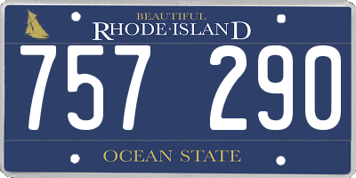 RI license plate 757290